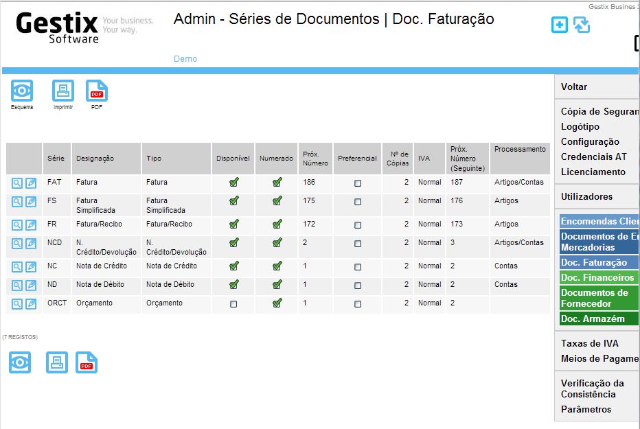 Numeradores de Faturas/etc