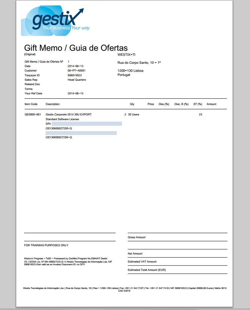 Imprimindo Gift Memo / Guia de Ofertas