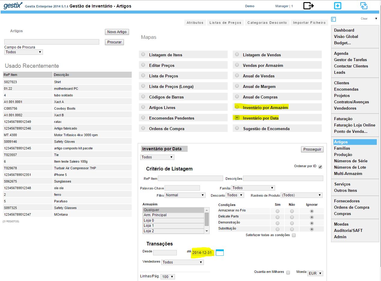 Inventário a qualquer data no Gestix Enterprise
